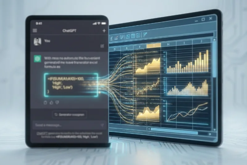 Interface do ChatGPT gerando código para Excel